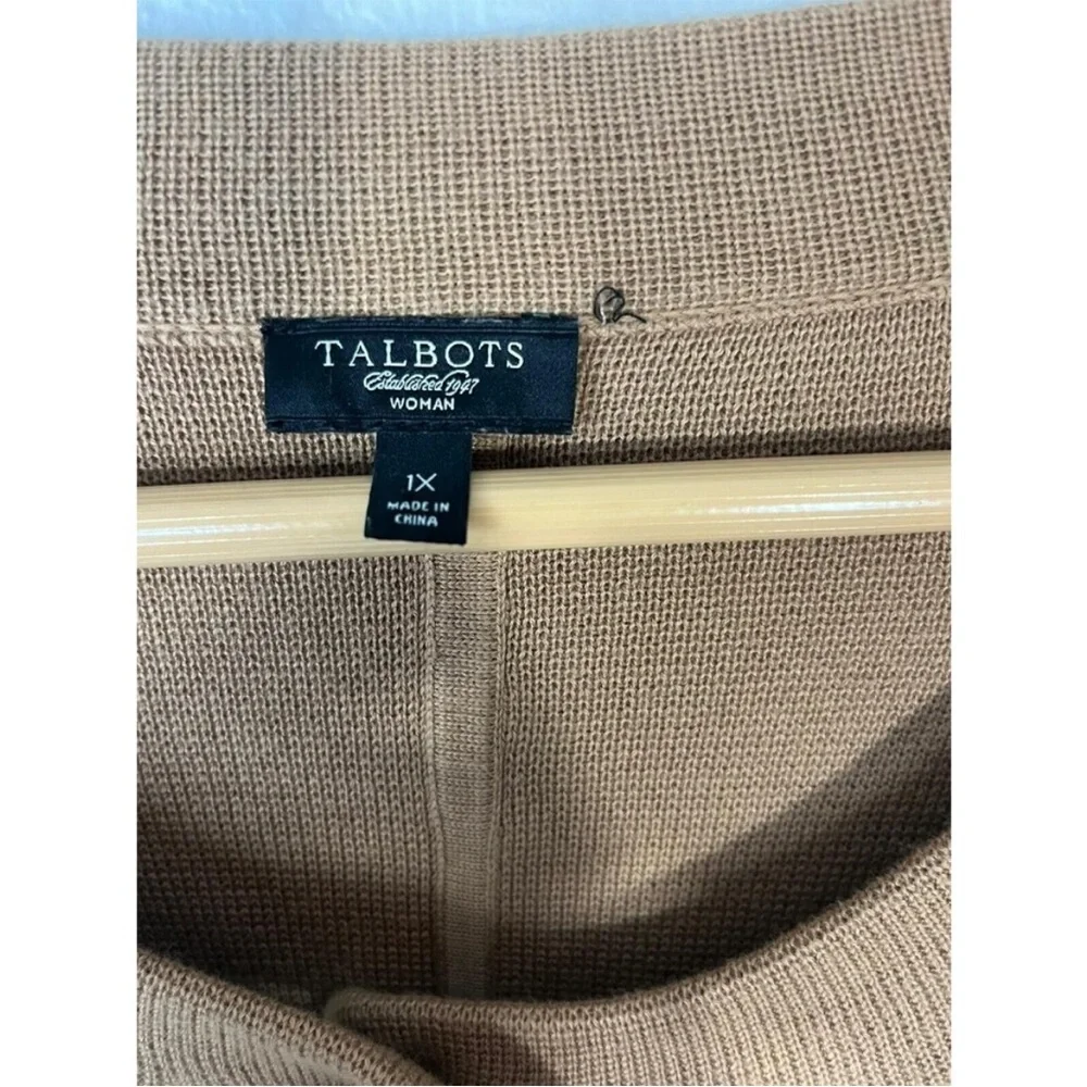 Talbots Camel Button-Front Cardigan - Picture 3 of 6